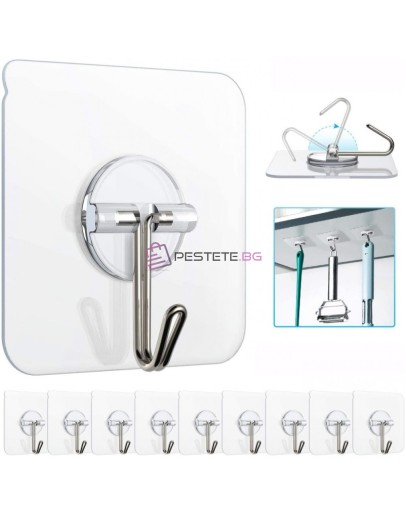 Здравa самозалепващa кукa за закачане прозрачна